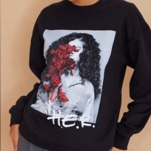 HER H.E.R. Sweatshirt I Used To Know Her Roses Official Merch R&B Black Medium